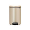 Cos de gunoi cu pedala, Brabantia, NewIcon Metallic Gold, 12 L, 33.8x25.1x41.1 cm, otel, auriu