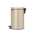 Cos de gunoi cu pedala, Brabantia, NewIcon Metallic Gold, 12 L, 33.8x25.1x41.1 cm, otel, auriu