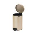 Cos de gunoi cu pedala, Brabantia, NewIcon Metallic Gold, 12 L, 33.8x25.1x41.1 cm, otel, auriu