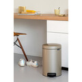 Cos de gunoi cu pedala, Brabantia, NewIcon Metallic Gold, 12 L, 33.8x25.1x41.1 cm, otel, auriu