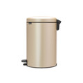 Cos de gunoi cu pedala, Brabantia, NewIcon Metallic Gold, 20 L, 38x29x46.7 cm, otel, auriu