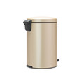 Cos de gunoi cu pedala, Brabantia, NewIcon Metallic Gold, 20 L, 38x29x46.7 cm, otel, auriu