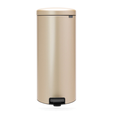 Cos de gunoi cu pedala, Brabantia, NewIcon Metallic Gold, 30 L, 38x29.3x67.9 cm, otel, auriu