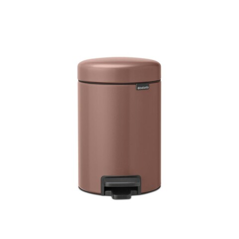 Cos de gunoi cu pedala, Brabantia, NewIcon, 3 L, 23.5x16.8x26.4 cm, otel, grej satinat