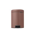 Cos de gunoi cu pedala, Brabantia, NewIcon, 5 L, 27.2x20.5x29.1 cm, otel, grej satinat