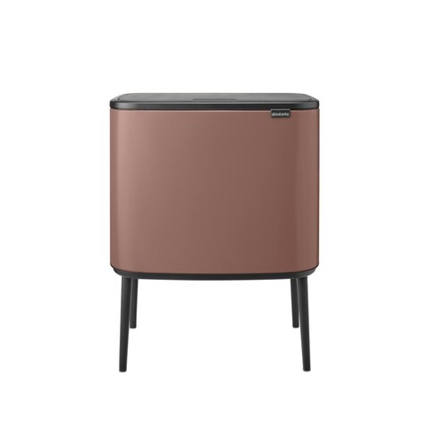 Cos de gunoi cu soft touch, Brabantia, Bo Touch, 11+23 L, 31.2x54x68 cm, otel, grej satinat