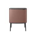 Cos de gunoi cu soft touch, Brabantia, Bo Touch, 11+23 L, 31.2x54x68 cm, otel, grej satinat
