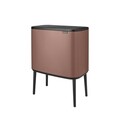 Cos de gunoi cu soft touch, Brabantia, Bo Touch, 11+23 L, 31.2x54x68 cm, otel, grej satinat