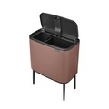 Cos de gunoi cu soft touch, Brabantia, Bo Touch, 11+23 L, 31.2x54x68 cm, otel, grej satinat
