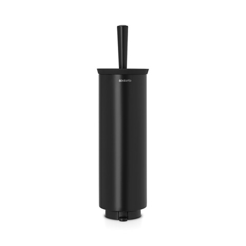 Perie de toaleta cu suport, Brabantia, Profile Black, 12.5x11.5x43 cm, otel, negru