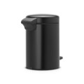 Cos de gunoi cu pedala, Brabantia, NewIcon, 3 L, 23.5x16.8x26.4 cm, otel, negru mat