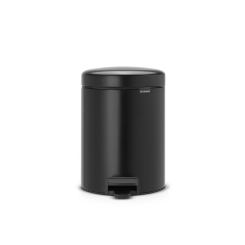 Cos de gunoi cu pedala, Brabantia, NewIcon, 5 L, 27.2x20.5x29.1 cm, otel, negru mat