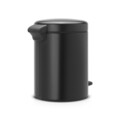 Cos de gunoi cu pedala, Brabantia, NewIcon, 5 L, 27.2x20.5x29.1 cm, otel, negru mat