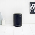 Cos de gunoi cu pedala, Brabantia, NewIcon, 5 L, 27.2x20.5x29.1 cm, otel, negru mat