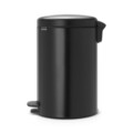 Cos de gunoi cu pedala, Brabantia, NewIcon, 20 L, 38x29x46.7 cm, otel, negru mat