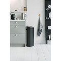 Cos de gunoi cu soft touch, Brabantia, Touch New, 40 L, 30.2x43.5x72.7 cm, otel, negru mat