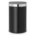Cos de gunoi cu soft touch, Brabantia, Touch New, 40 L, 30.2x43.5x72.7 cm, otel, negru mat/argintiu