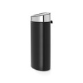 Cos de gunoi cu soft touch, Brabantia, Touch New, 40 L, 30.2x43.5x72.7 cm, otel, negru mat/argintiu