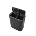 Cos de gunoi cu soft touch, Brabantia, Bo Touch Matt, 2x30 L, 31.2x54.5x65.6 cm, otel, negru mat