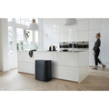 Cos de gunoi cu soft touch, Brabantia, Bo Touch Matt, 2x30 L, 31.2x54.5x65.6 cm, otel, negru mat