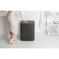 Cos de gunoi cu soft touch, Brabantia, Bo Touch Matt, 2x30 L, 31.2x54.5x65.6 cm, otel, negru mat