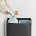 Cos de gunoi cu soft touch, Brabantia, Bo Touch Matt, 2x30 L, 31.2x54.5x65.6 cm, otel, negru mat