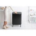 Cos de gunoi cu soft touch, Brabantia, Bo Touch Matt, 2x30 L, 31.2x54.5x81.5 cm, otel, negru mat