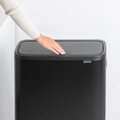 Cos de gunoi cu soft touch, Brabantia, Bo Touch Matt, 2x30 L, 31.2x54.5x81.5 cm, otel, negru mat