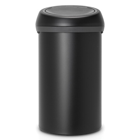 Cos de gunoi cu soft touch, Brabantia, Mineral Moonlight Black, 60 L, 40x40x71 cm, otel, negru