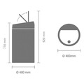 Cos de gunoi cu soft touch, Brabantia, Mineral Moonlight Black, 60 L, 40x40x71 cm, otel, negru