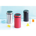 Cos de gunoi cu soft touch, Brabantia, Matt, 60 L, 40x40x71 cm, otel, negru mat/argintiu