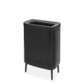Cos de rufe Bo 2x45 L, Brabantia, Matt, 32x54x79 cm, polipropilena/otel, negru mat