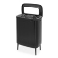 Cos de rufe Bo 2x45 L, Brabantia, Matt, 32x54x79 cm, polipropilena/otel, negru mat
