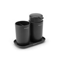 Set accesorii pentru baie 3 piese, Brabantia, Dark Grey, polipropilena, gri inchis