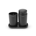 Set accesorii pentru baie 3 piese, Brabantia, Dark Grey, polipropilena, gri inchis