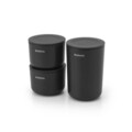 Set 3 recipiente de baie, Brabantia, Dark Grey, polipropilena, gri inchis