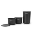 Set 3 recipiente de baie, Brabantia, Dark Grey, polipropilena, gri inchis