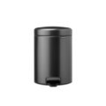Cos de gunoi cu pedala, Brabantia, NewIcon, 5 L, 27.2x20.5x29.1 cm, otel, gri inchis