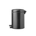 Cos de gunoi cu pedala, Brabantia, NewIcon, 5 L, 27.2x20.5x29.1 cm, otel, gri inchis