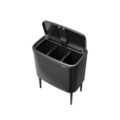 Cos de gunoi cu soft touch, Brabantia, Bo Touch, 3x11 L, 31.2x54x68 cm, otel, gri inchis