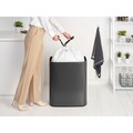 Cos de gunoi cu soft touch, Brabantia, Bo Touch, 60 L, 31.2x54.5x65.6 cm, otel, gri inchis