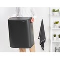 Cos de gunoi cu soft touch, Brabantia, Bo Touch, 60 L, 31.2x54.5x65.6 cm, otel, gri inchis