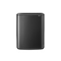 Cos de gunoi cu soft touch, Brabantia, Bo Touch, 2x30 L, 31.2x54.5x65.6 cm, otel, gri inchis