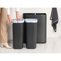 Cos de gunoi cu soft touch, Brabantia, Bo Touch, 2x30 L, 31.2x54.5x65.6 cm, otel, gri inchis