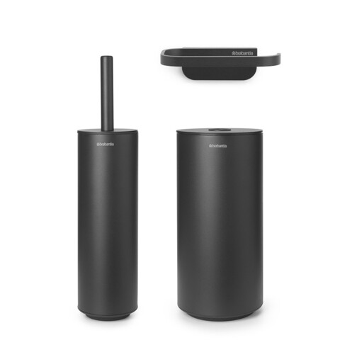 Set accesorii pentru baie 3 piese, Brabantia, MindSet Infinite Grey, otel, gri