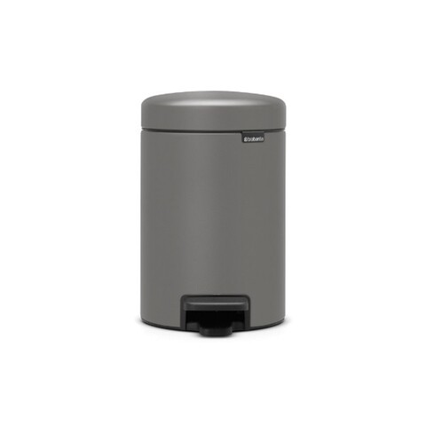 Cos de gunoi cu pedala, Brabantia, NewIcon, 3 L, 23.5x16.8x26.4 cm, otel, gri