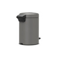 Cos de gunoi cu pedala, Brabantia, NewIcon, 3 L, 23.5x16.8x26.4 cm, otel, gri
