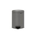Cos de gunoi cu pedala, Brabantia, NewIcon, 5 L, 27.2x20.5x29.1 cm, otel, gri