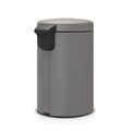 Cos de gunoi cu pedala, Brabantia, NewIcon, 12 L, 33.8x25.1x41.1 cm, otel, gri