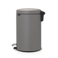Cos de gunoi cu pedala, Brabantia, NewIcon, 12 L, 33.8x25.1x41.1 cm, otel, gri
